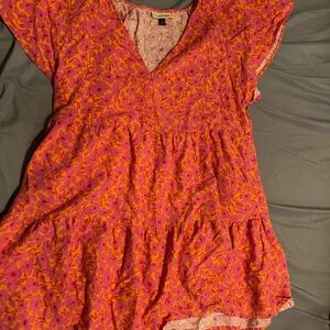 Universal Thread Pink and Orange Floral Top